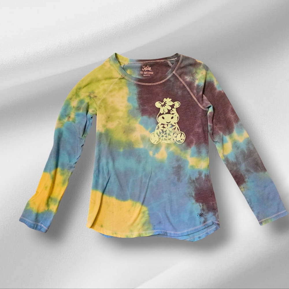 Girls Tye dye cow shirt Justice